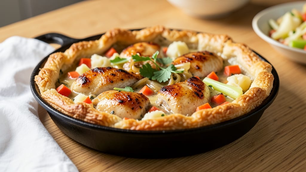America's Test Kitchen Cast Iron Chicken Pot Pie Recipe: Foil-Sealed Juiciness With Crispy Herb Crust