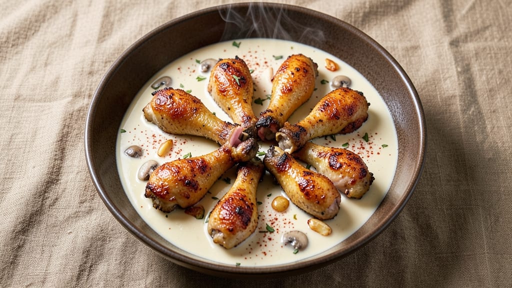 Baked Chicken Drumsticks With Cream Of Mushroom Soup Recipe: Rich Sauce-Kissed Crispy Skin