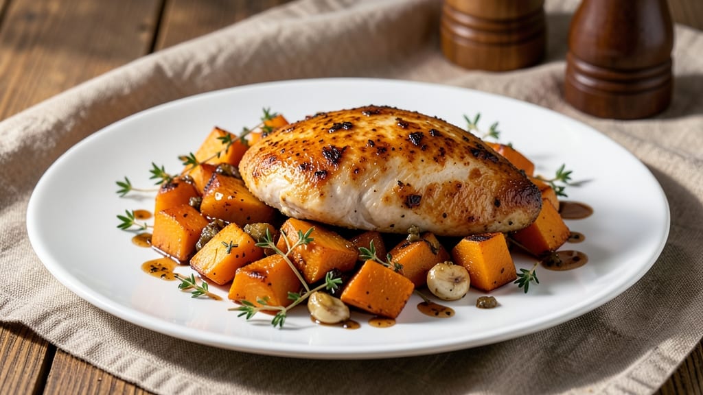 Baked Chicken Breast and Butternut Squash Recipe: Sweet-Savory Roast With Foil-Sealed Juice