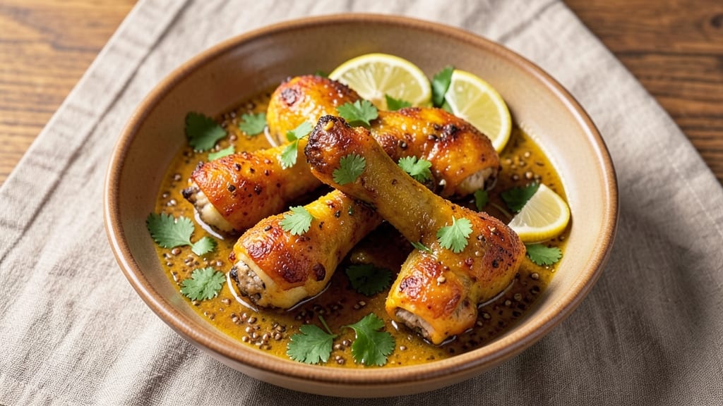 Baked Chicken Drumsticks Indian Recipe: Turmeric-Garlic Crisp With Foil-Sealed Moisture