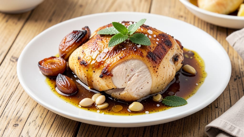 Baked Chicken Marsala Recipe Healthy: Lightened-Up Wine Sauce with Crispy Skin