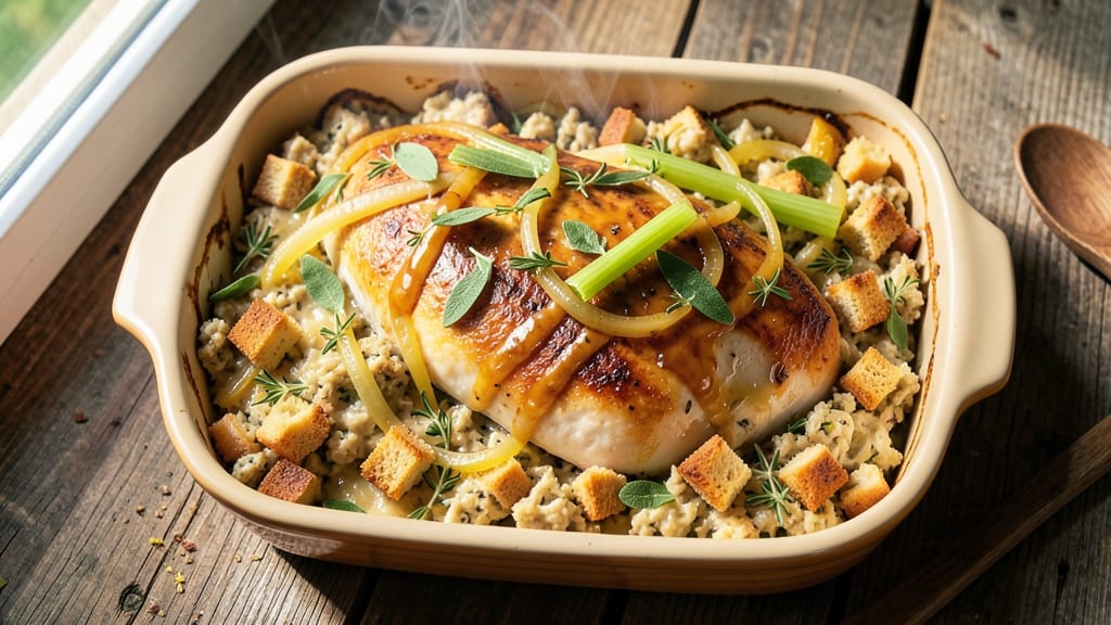 Baked Chicken Breast and Stuffing Casserole Recipe: One-Dish Holiday Feast in 45 Minutes