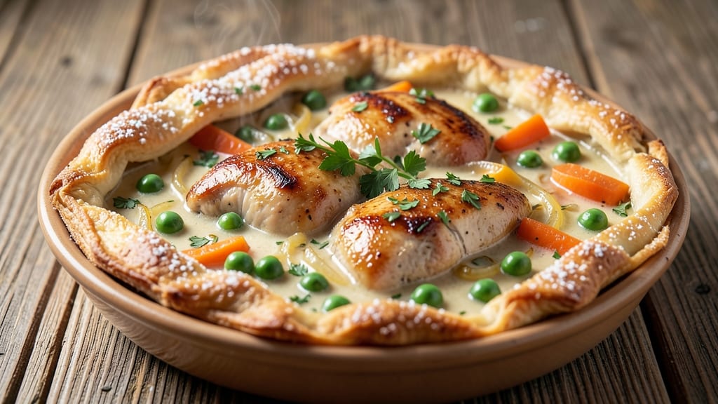Awesome Chicken Pot Pie Recipe: Flaky Crust Hugs Savory Dumpling-Kissed Filling