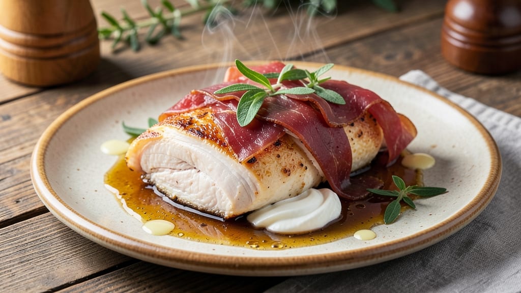 Baked Chicken Saltimbocca Recipe: Proscuitto-Wrapped Herb Perfection