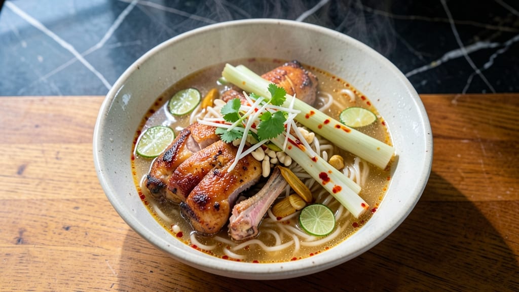 Authentic Thai Chicken Noodle Soup Recipe: Fragrant Lemongrass and Kaffir Lime Infusion