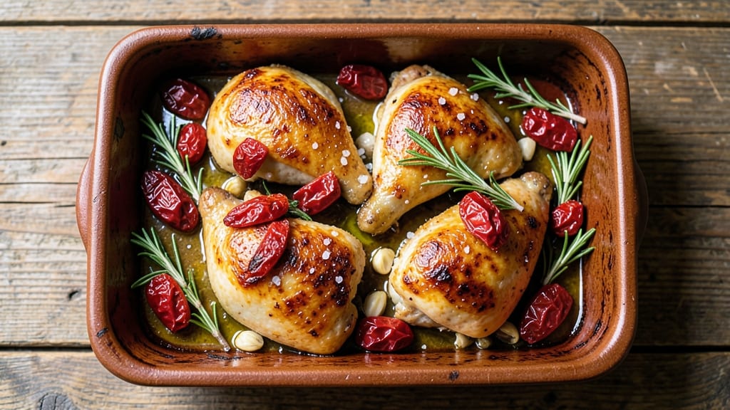 Baked Tuscan Chicken Recipe with Sun Dried Tomatoes: Olive Oil-Kissed Crispness and Tangy Depth