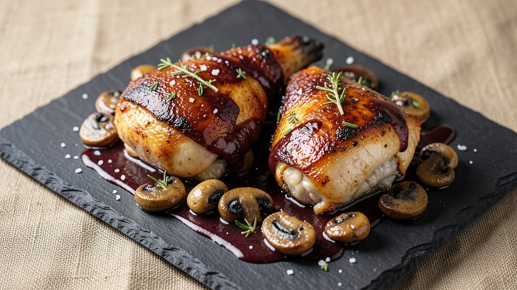 Baked Chicken Thighs With Mushrooms Recipe: Earthy Wine-Braised Richness in One Pan