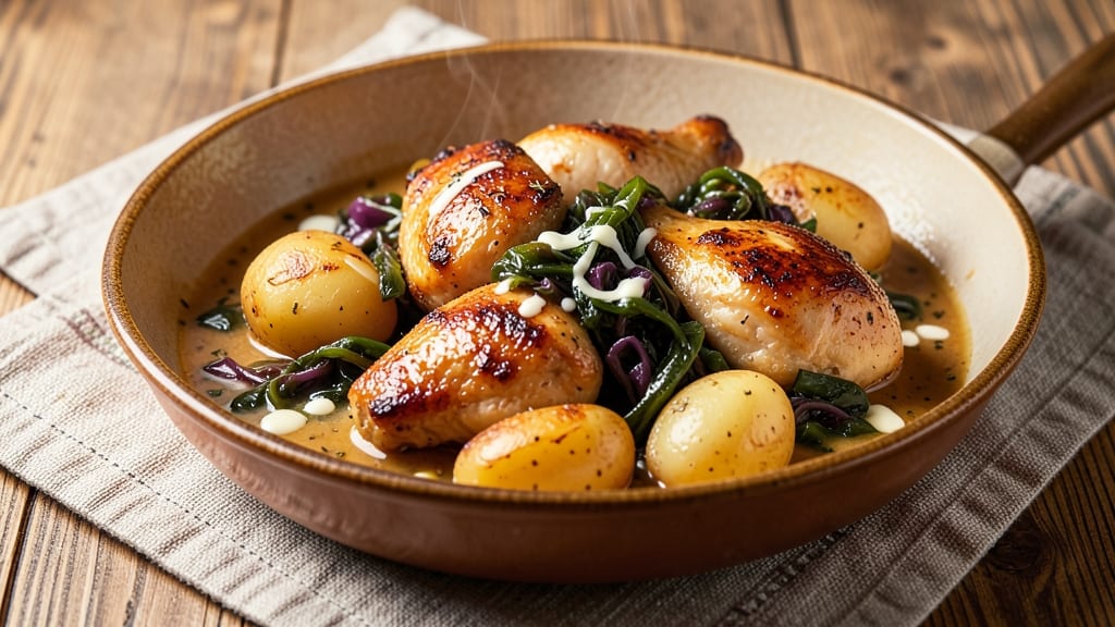 Chicken Sauerkraut and Potatoes Recipe: German-Style One-Pan Comfort