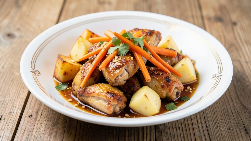 Chicken With Carrots And Potatoes Pinoy Recipe: One-Pan Filipino Feast With Garlicky Soy Glaze
