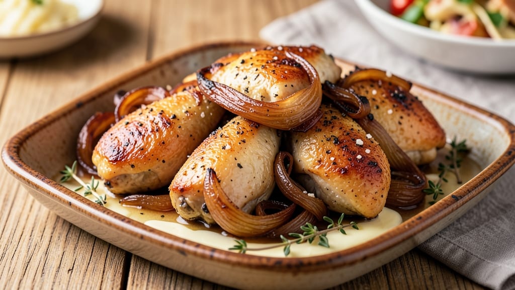 Baked Caramelized Onions and Chicken Recipe: Sweet-Onion Crisp Meets Savory Bake