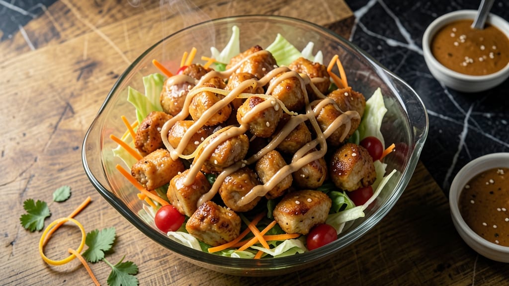 Applebee's Asian Chicken Salad Copycat Recipe: Crunchy Peanut Dressing and Crispy Wonton Strips