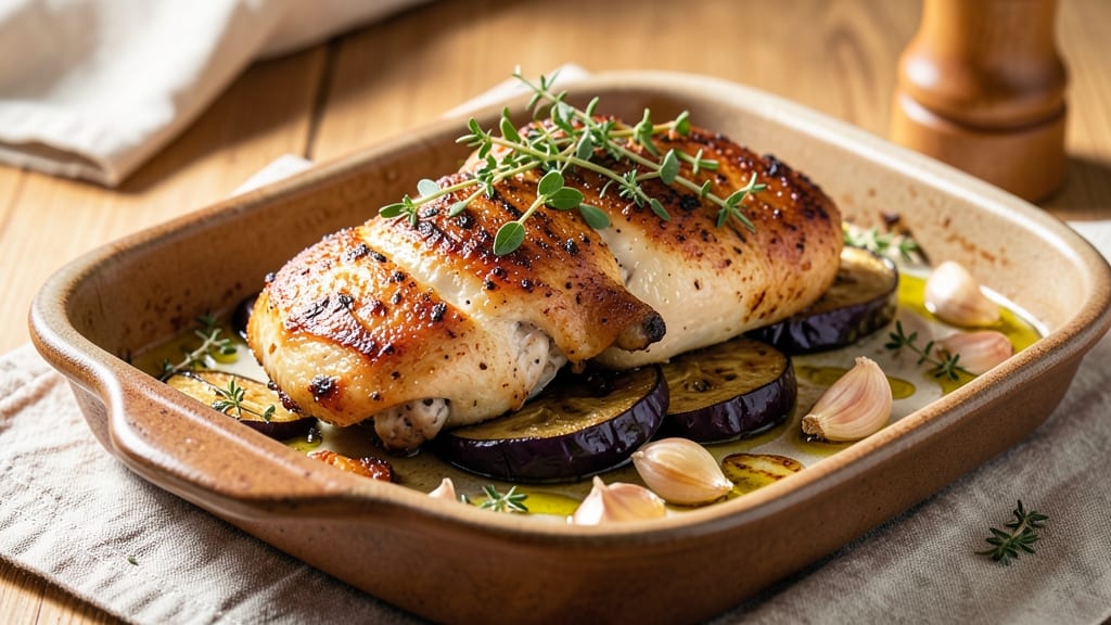 Baked Chicken And Eggplant Recipe: Mediterranean Bake With Herbed Crispiness