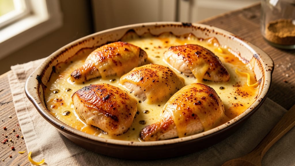Baked Cheddar Chicken Recipe: Sharp Cheese Crust Locks in Juicy Meat