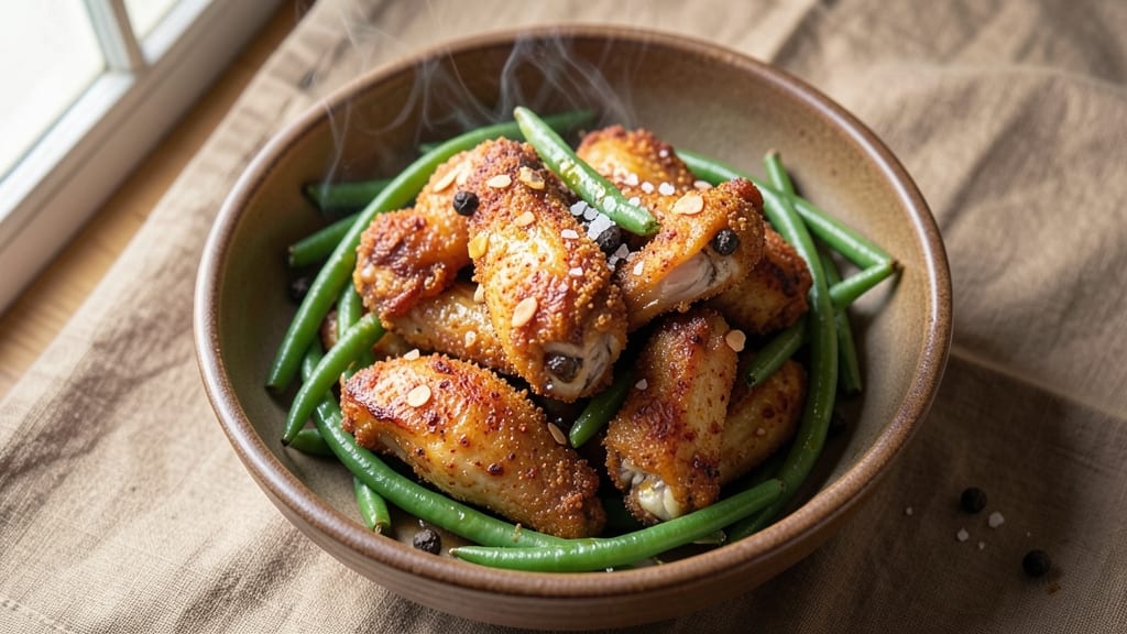 Gordon Ramsay's Chicken Wings and Green Beans Recipe: Crispy-Skinned Wings with Almond-Crusted Greens