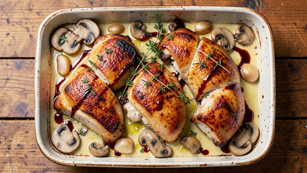 Jamie Oliver's Chicken and Mushroom Tray Bake Recipe: One-Pan Comfort with Herby Depth